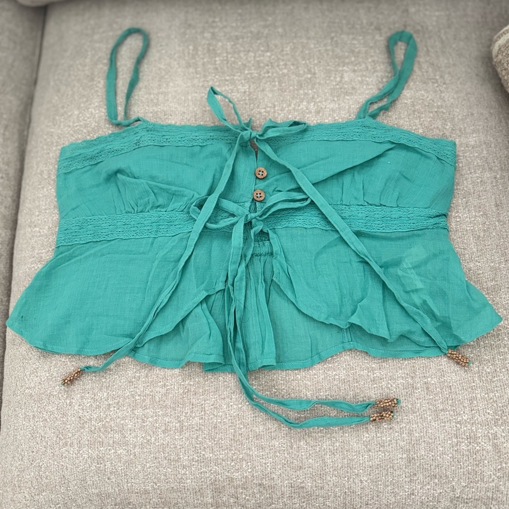 Free People Teal Skirt Set
